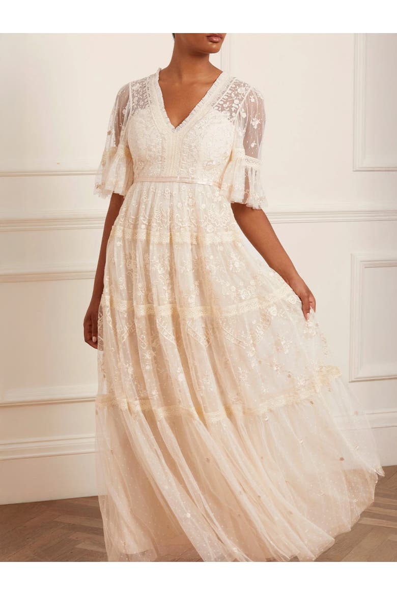 Lottie Lace Gown, Alternate, color, Champagne