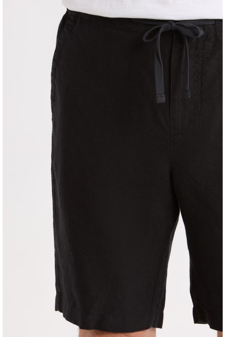 Lightweight Hemp Linen Shorts, Alternate, color, BLACK