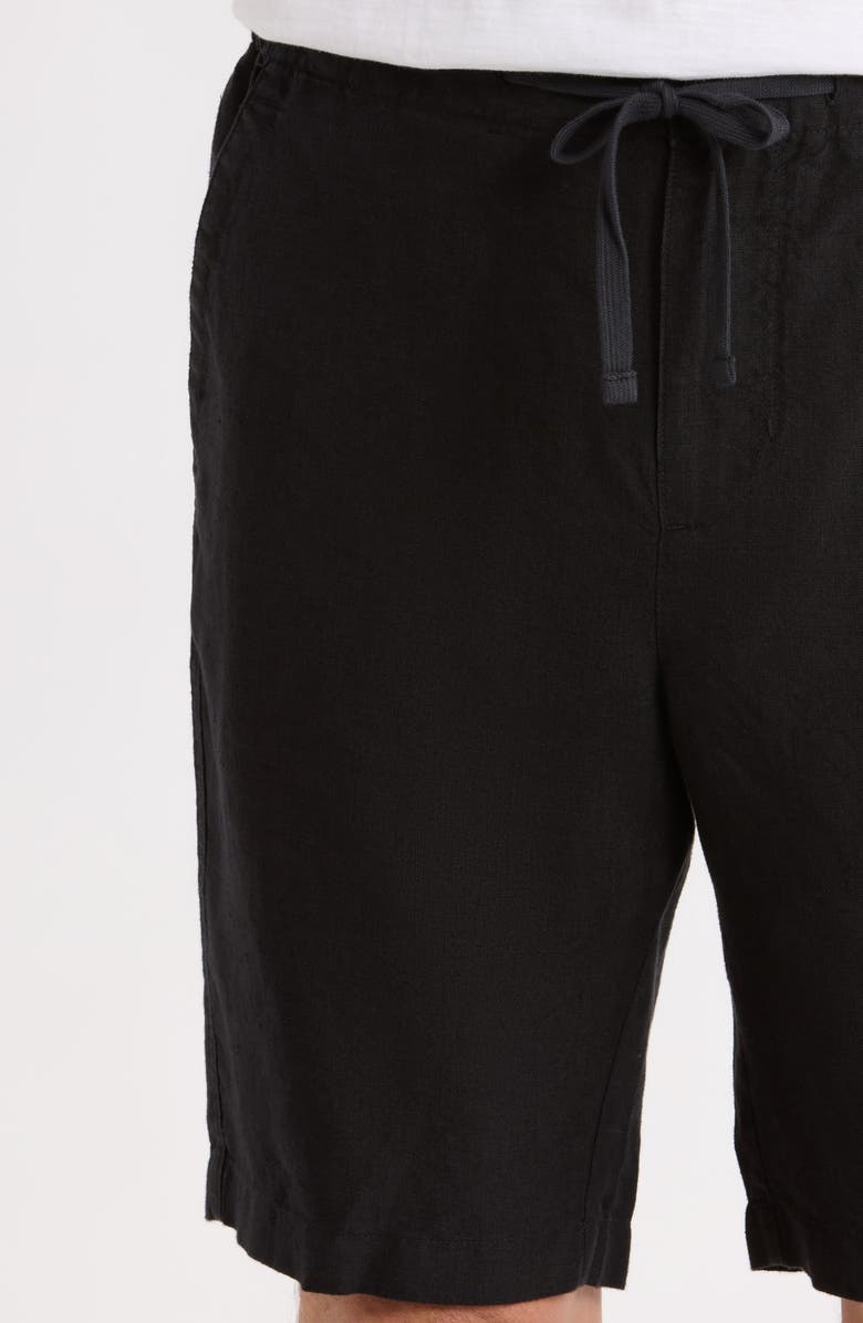Vince Lightweight Hemp Linen Shorts, Alternate, color, Black
