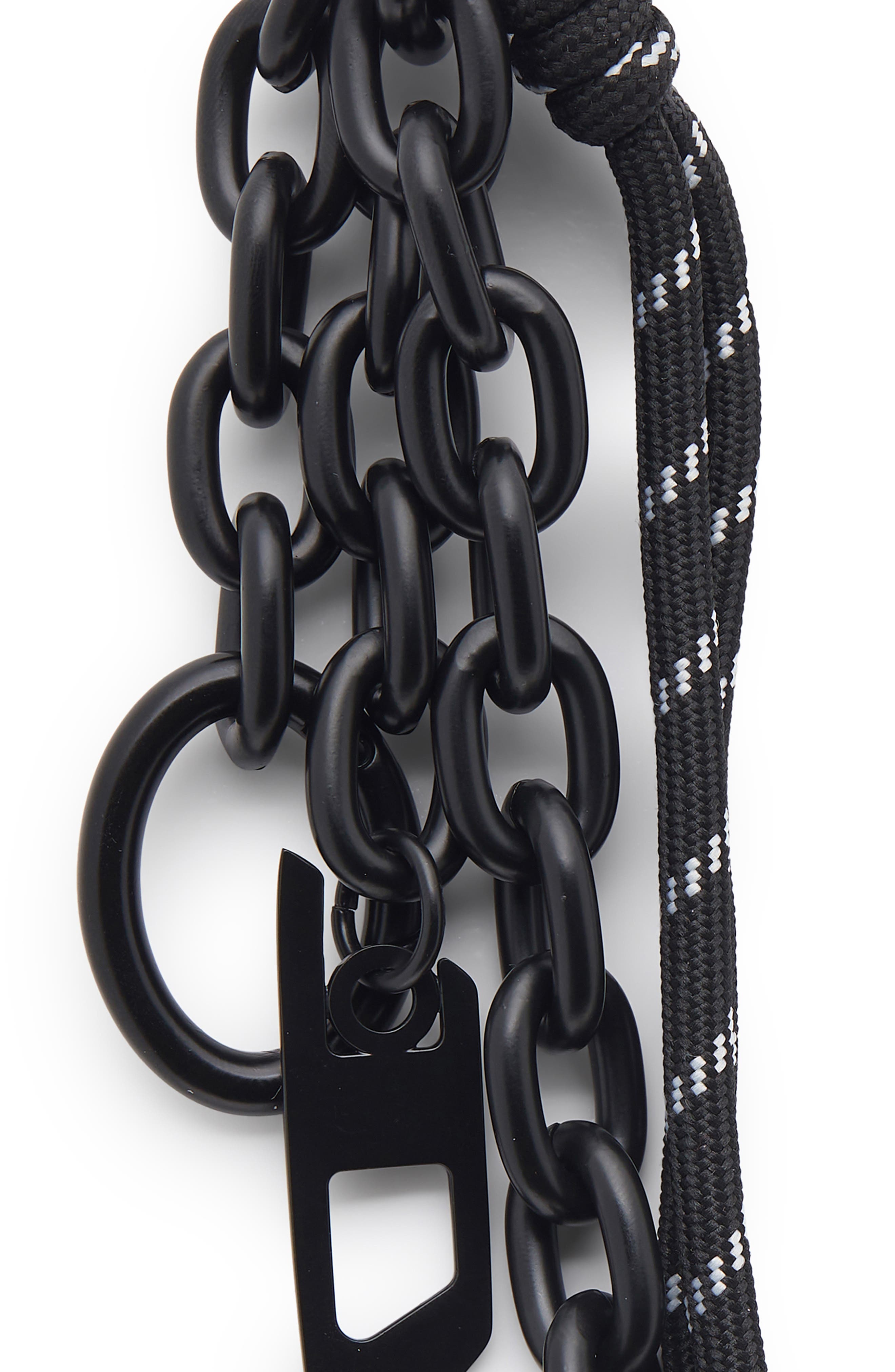 DIESEL<sup>®</sup> Cord & Chain Bag Charm, Alternate, color, Black