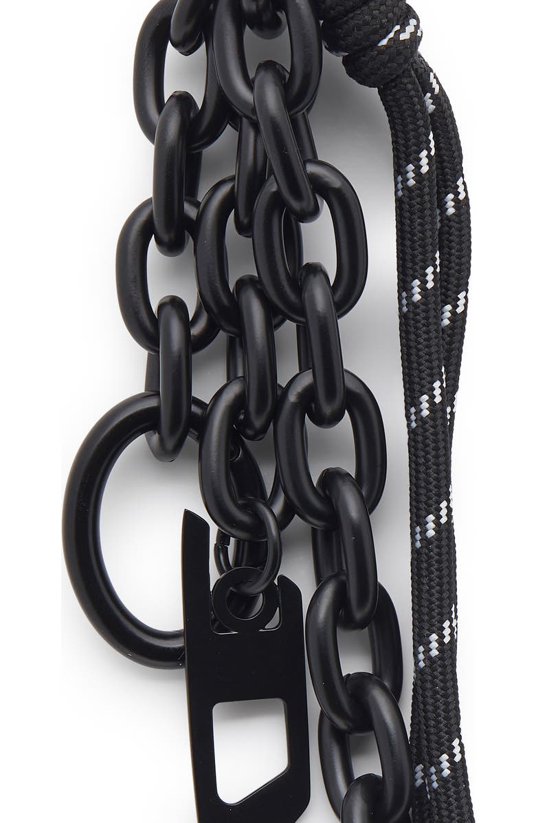 DIESEL<sup>®</sup> Cord & Chain Bag Charm, Alternate, color, Black