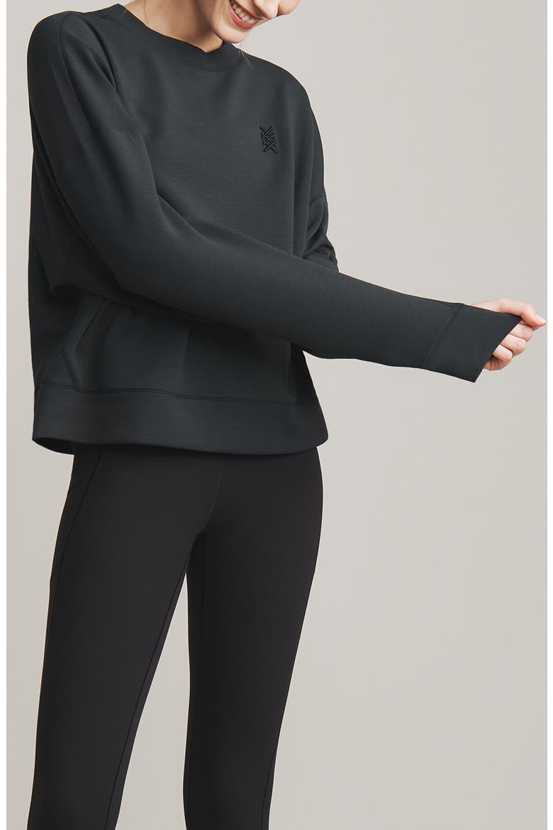 DreamGlow Crewneck Sweatshirt, Alternate, color, BLACK