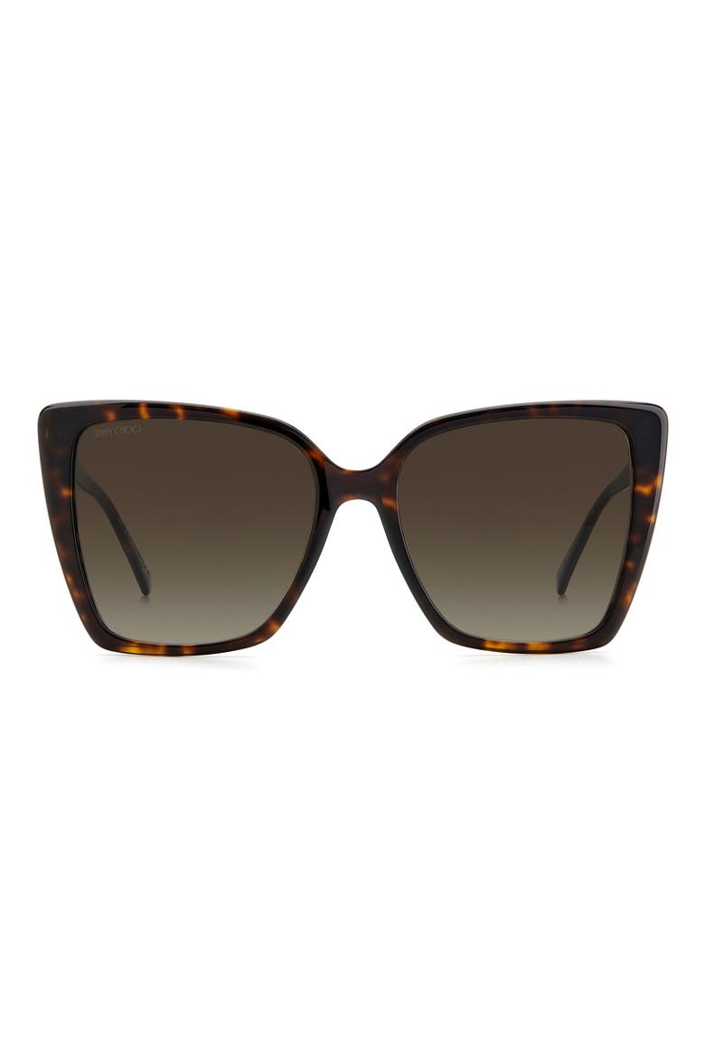Lessie 56mm Gradient Cat Eye Sunglasses, Main, color, HAVANA / BROWN GRADIENT