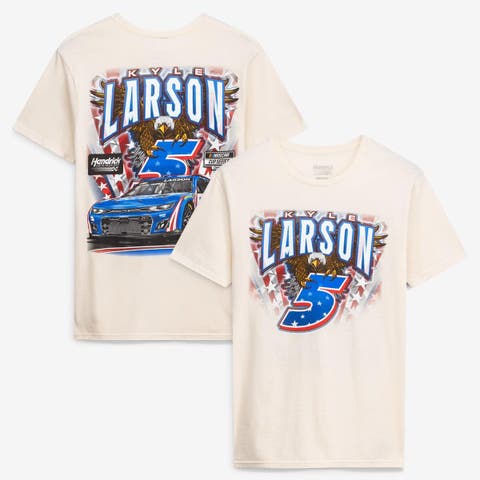 Men's Hendrick Motorsports Team Collection  Cream Kyle Larson #5 Crewneck T-Shirt