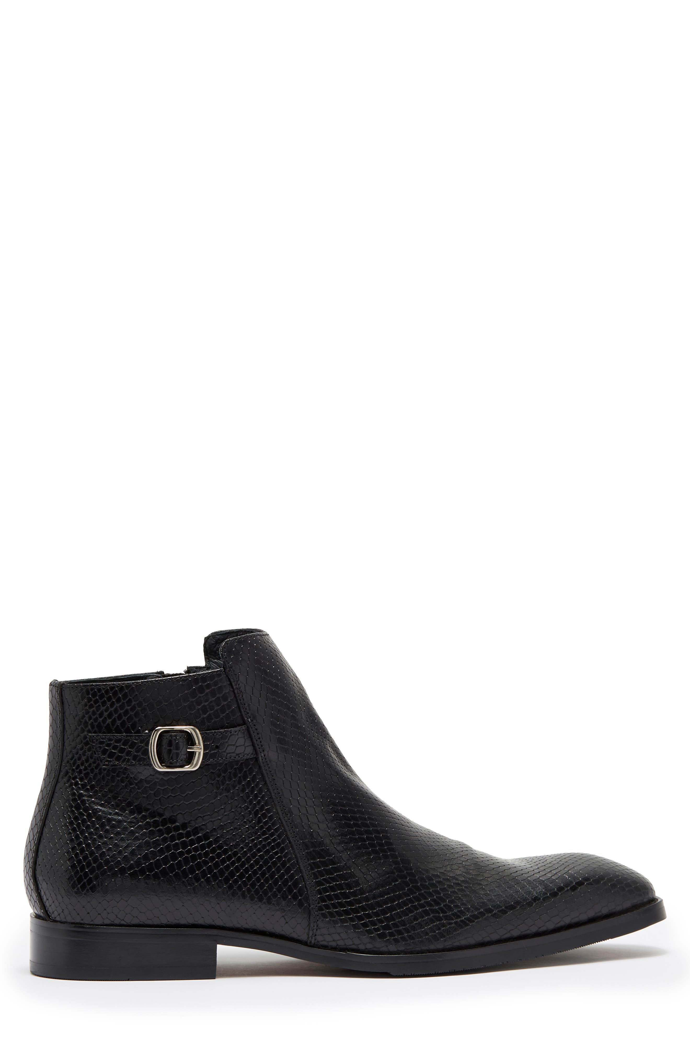 Maison Forte Eastside Snake Embossed Leather Boot, Alternate, color, Black