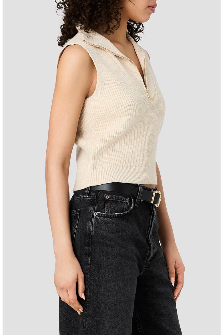 Marley Half Zip Rib Sweater Vest, Alternate, color, OATMEAL MELANGE