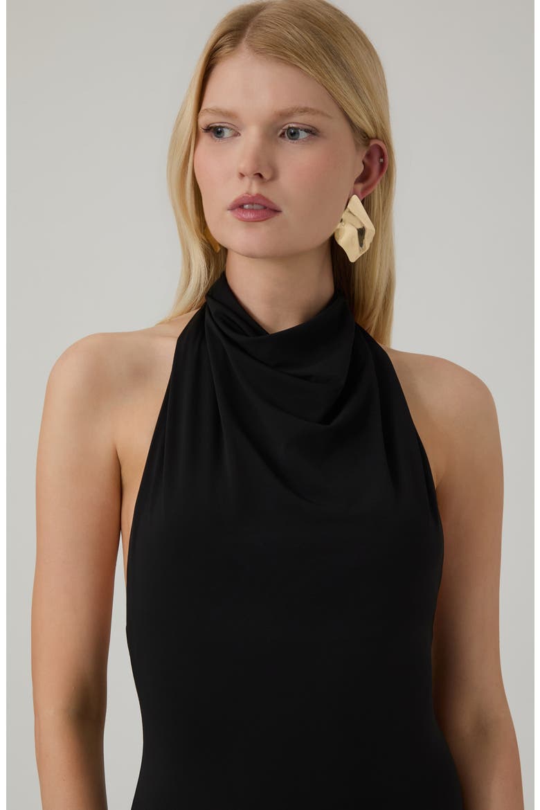 Harley Halter Cowl Neck Maxi Dress, Alternate, color, JBLACK-BLACK