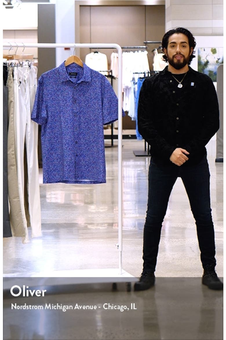 OoohCotton® Floral Short Sleeve Button-Up Shirt video