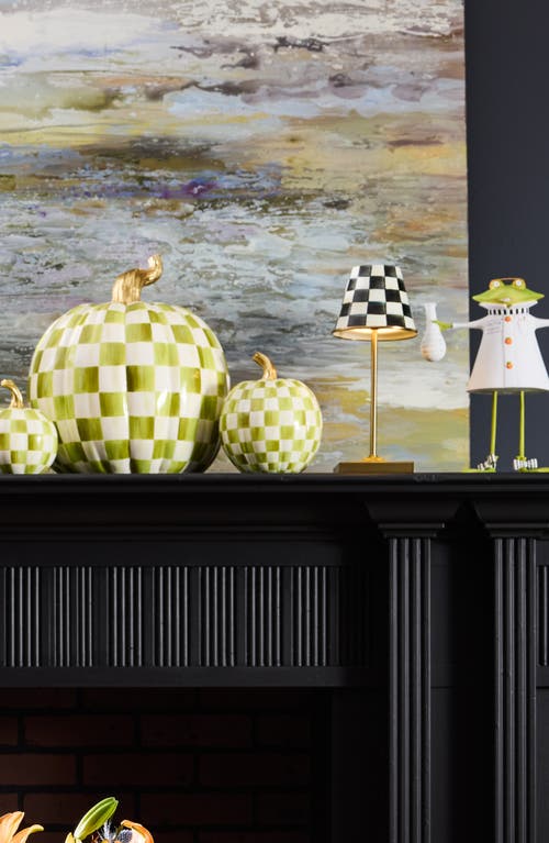 Mackenzie-childs Mackenzie Childs Moss Check Small Pumpkin In Green
