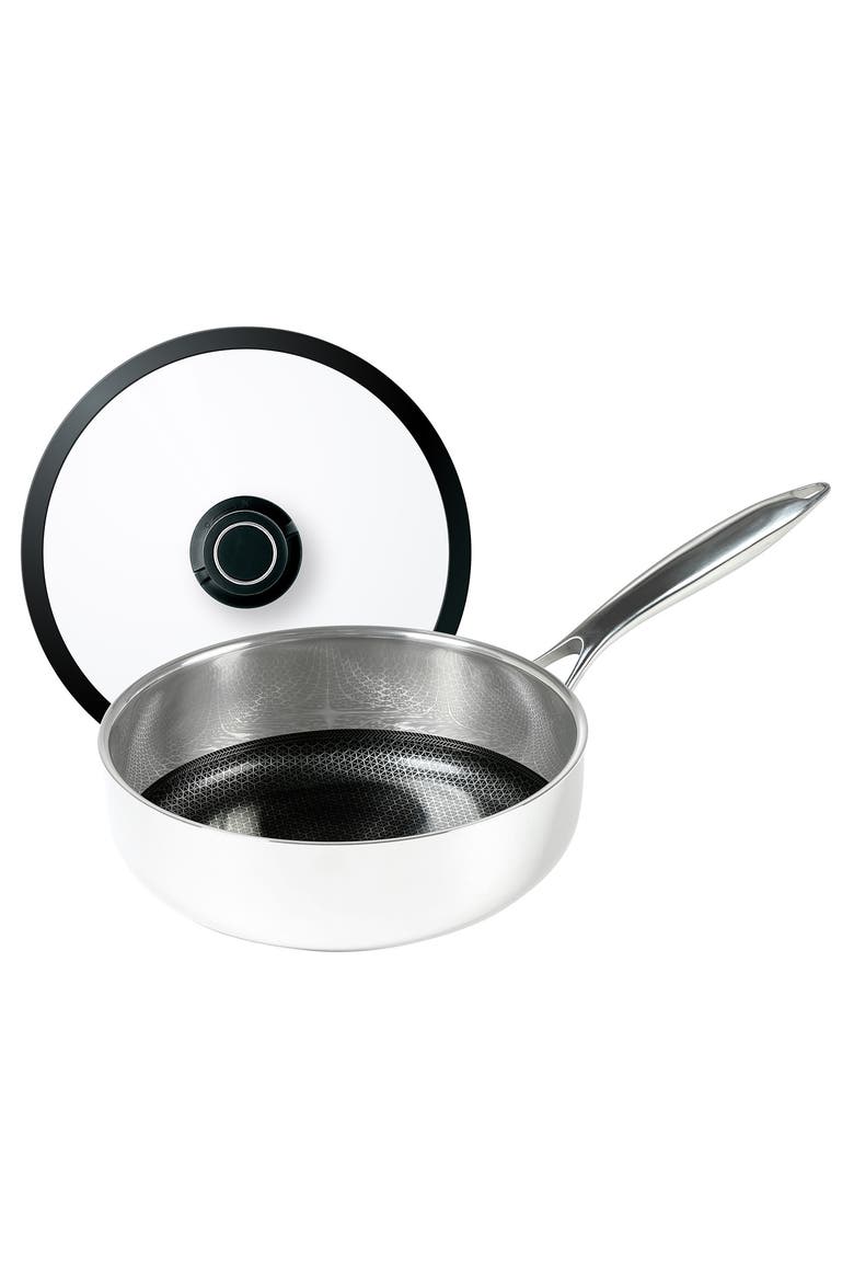Black Cube Hybrid Quick Release 3-Quart Saute Pan w/Lid, 9.5-Inch, Main, color, Silver