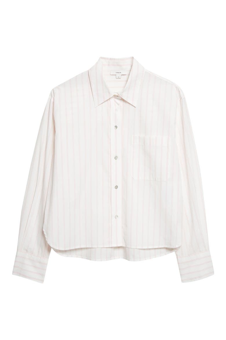 Stripe Crop Poplin Shirt, Alternate, color, OFF WHITE/ CASA ROSA