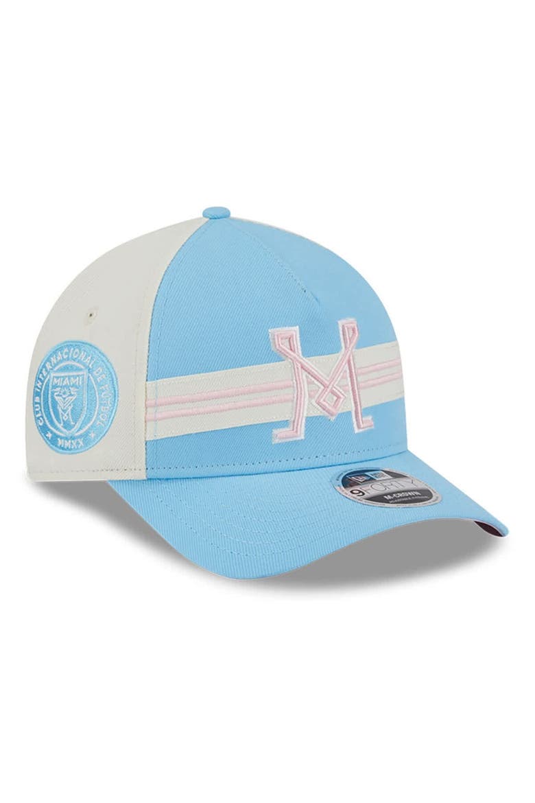 Men's New Era  Light Blue/White Inter Miami CF 2025 Jersey Hook 9FORTY M-Crown Adjustable Hat, Alternate, color, Light Blue