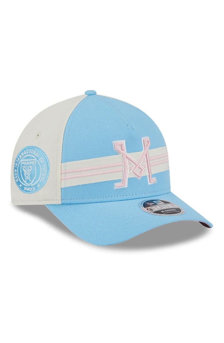 New Era Men's New Era  Light Blue/White Inter Miami CF 2025 Jersey Hook 9FORTY M-Crown Adjustable Hat, Alternate, color, Light Blue