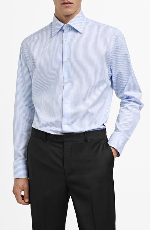 Mango Slim Fit Button-up Shirt In Blue