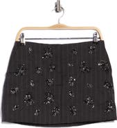 Simkhai Blaire Sequined Striped Miniskirt