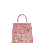 Fable England Song Bird Embroidered Mini Pink Tote