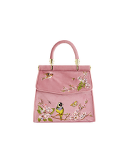 Fable England Song Bird Embroidered Mini Pink Tote
