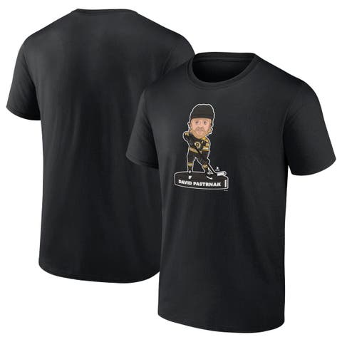 Men's Fanatics Branded David Pastrnak Black Boston Bruins Player Bobblehead T-Shirt
