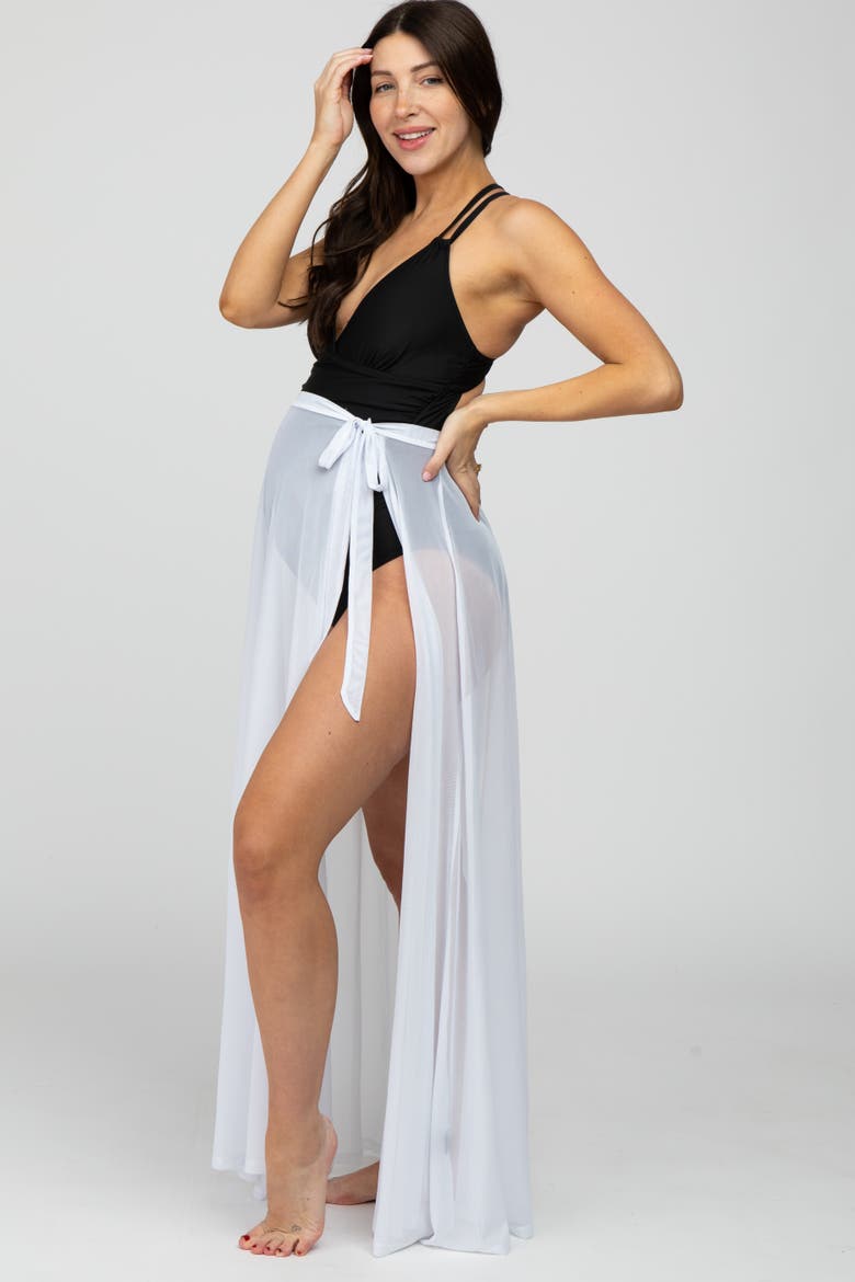 Mesh Wrap Cover Up, Main, color, White
