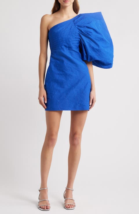 Rinala One-Shoulder Cotton Blend Minidress