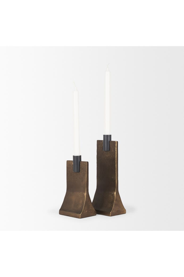 Polli Metal Taper Candleholders Set of 2, Alternate, color, Gold