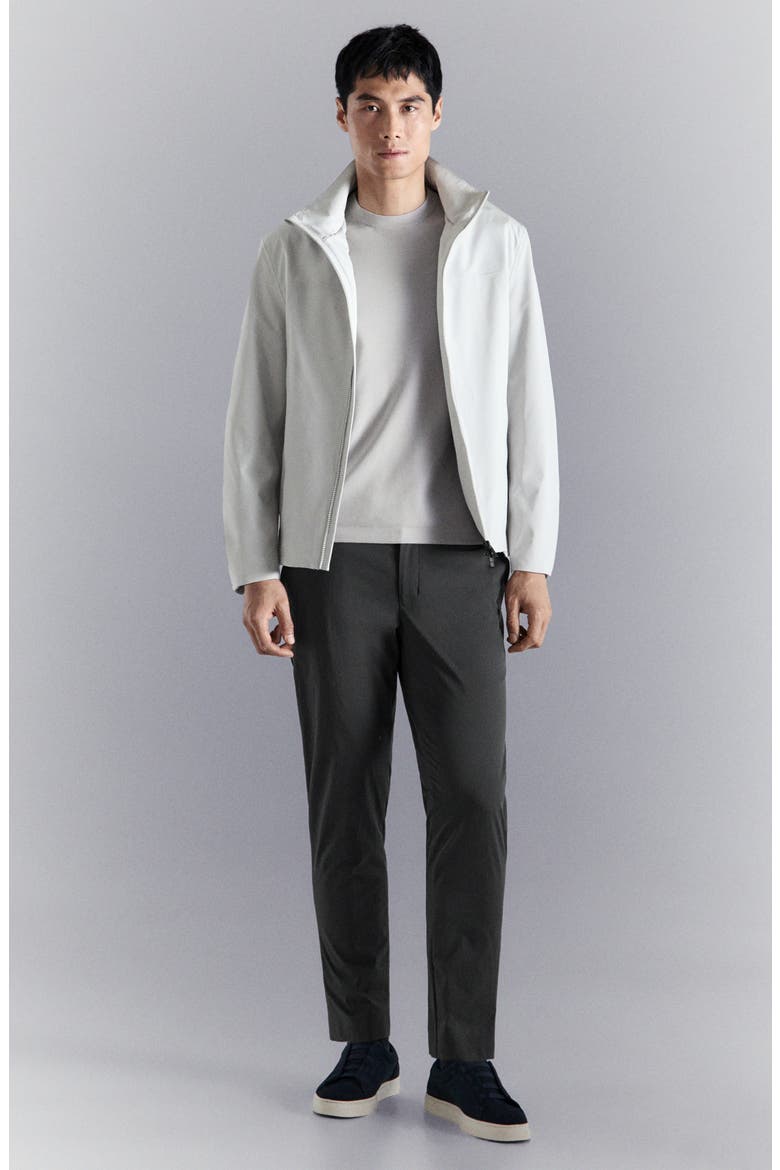 Hooded Water Repellent Bomber Jacket, Alternate, color, ICE GREY