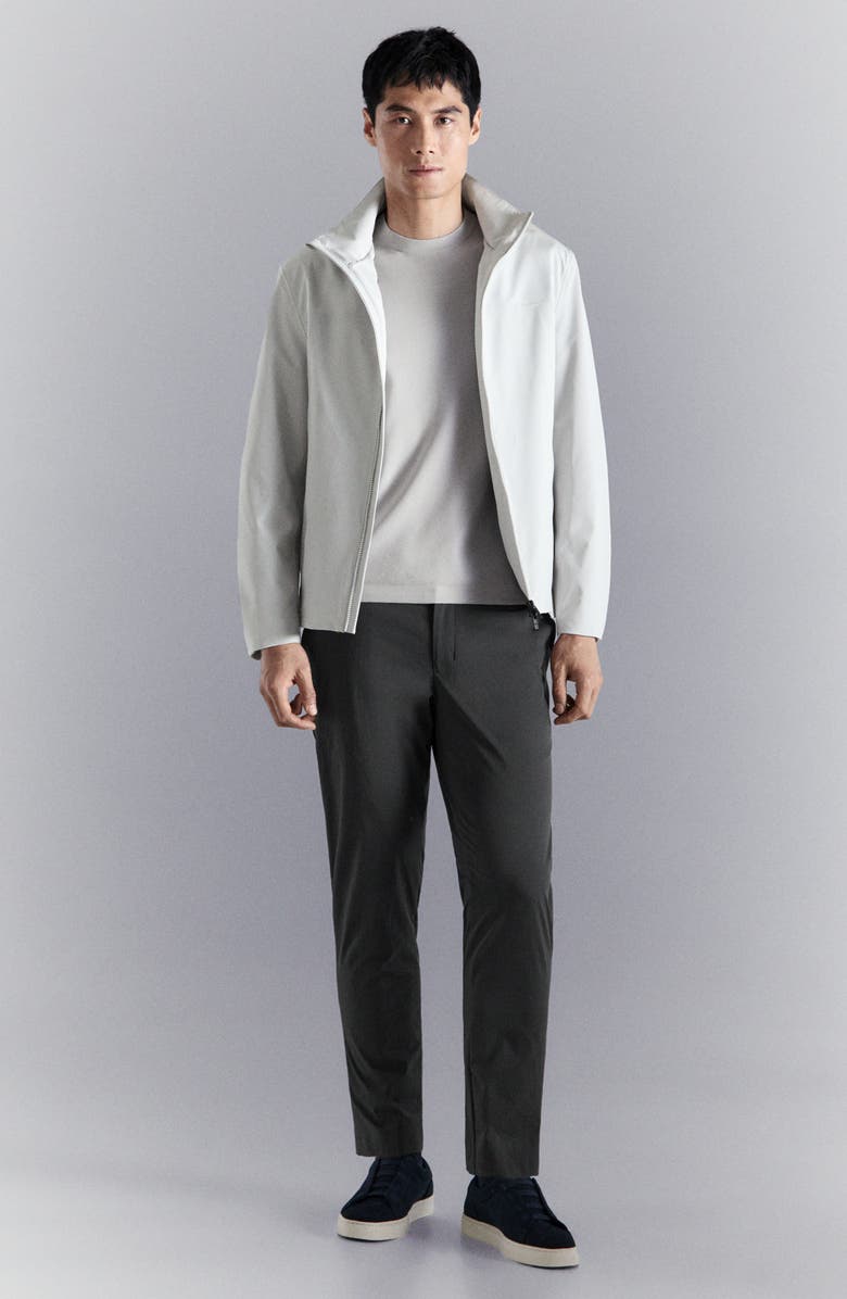 MANGO Hooded Water Repellent Bomber Jacket, Alternate, color, Ice Grey