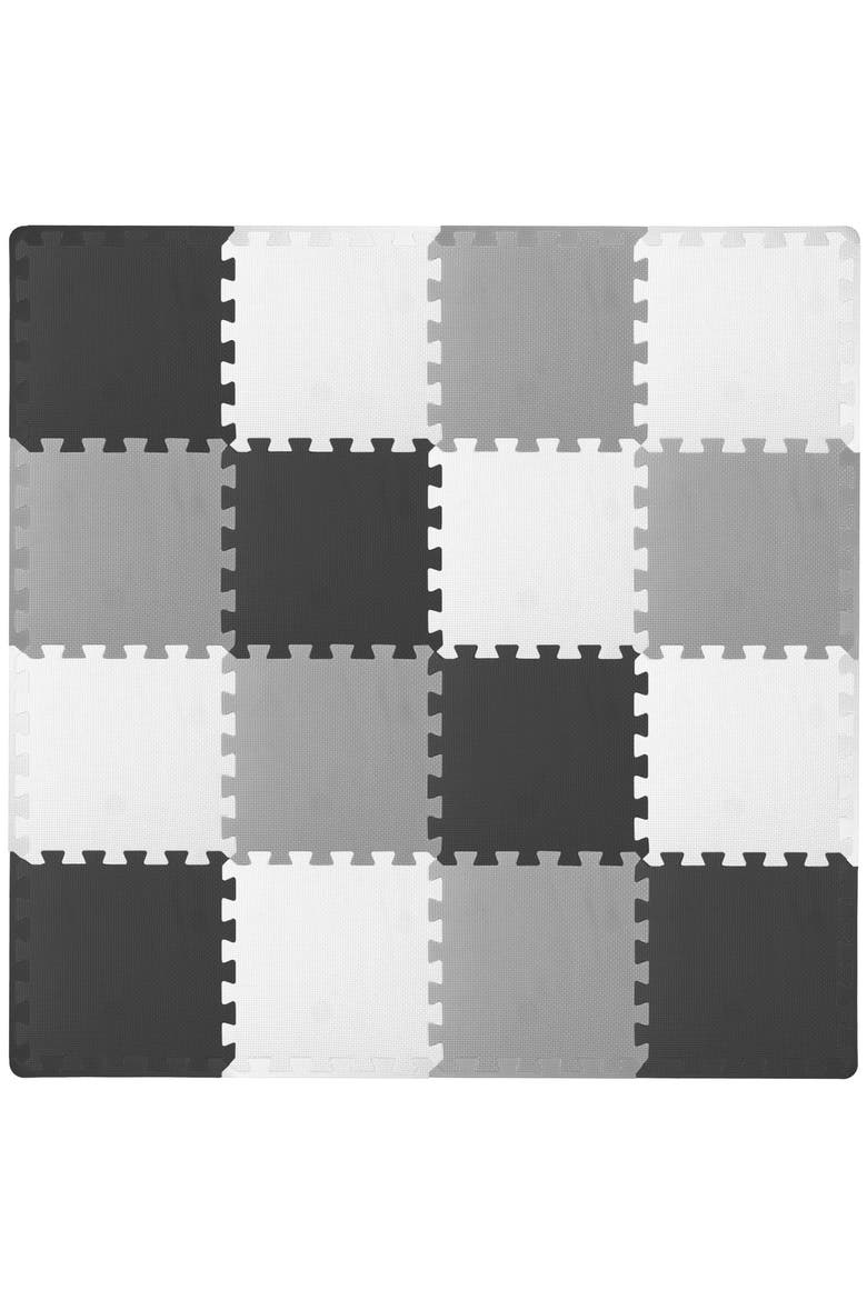 Kids Solid Floor Play Mat, Main, color, Black-Gray-White