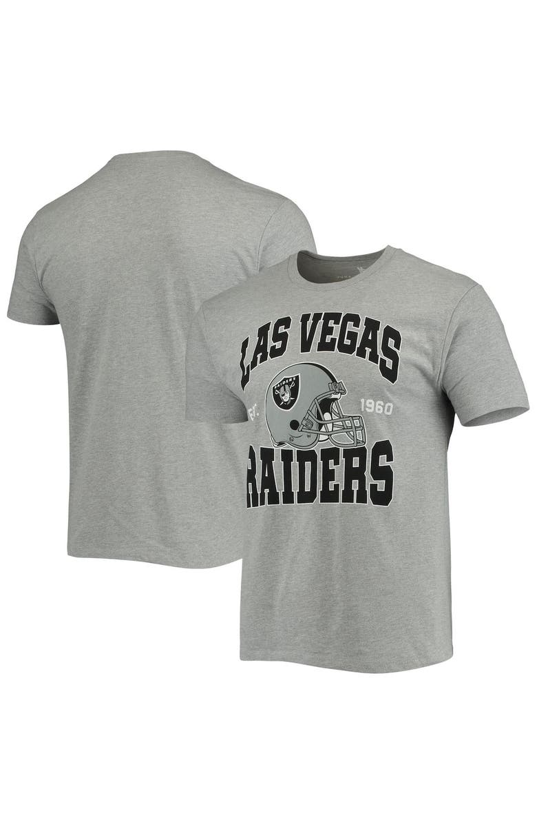 Junk Food Men's Junk Food Heathered Gray Las Vegas Raiders Helmet T-Shirt, Alternate, color, 