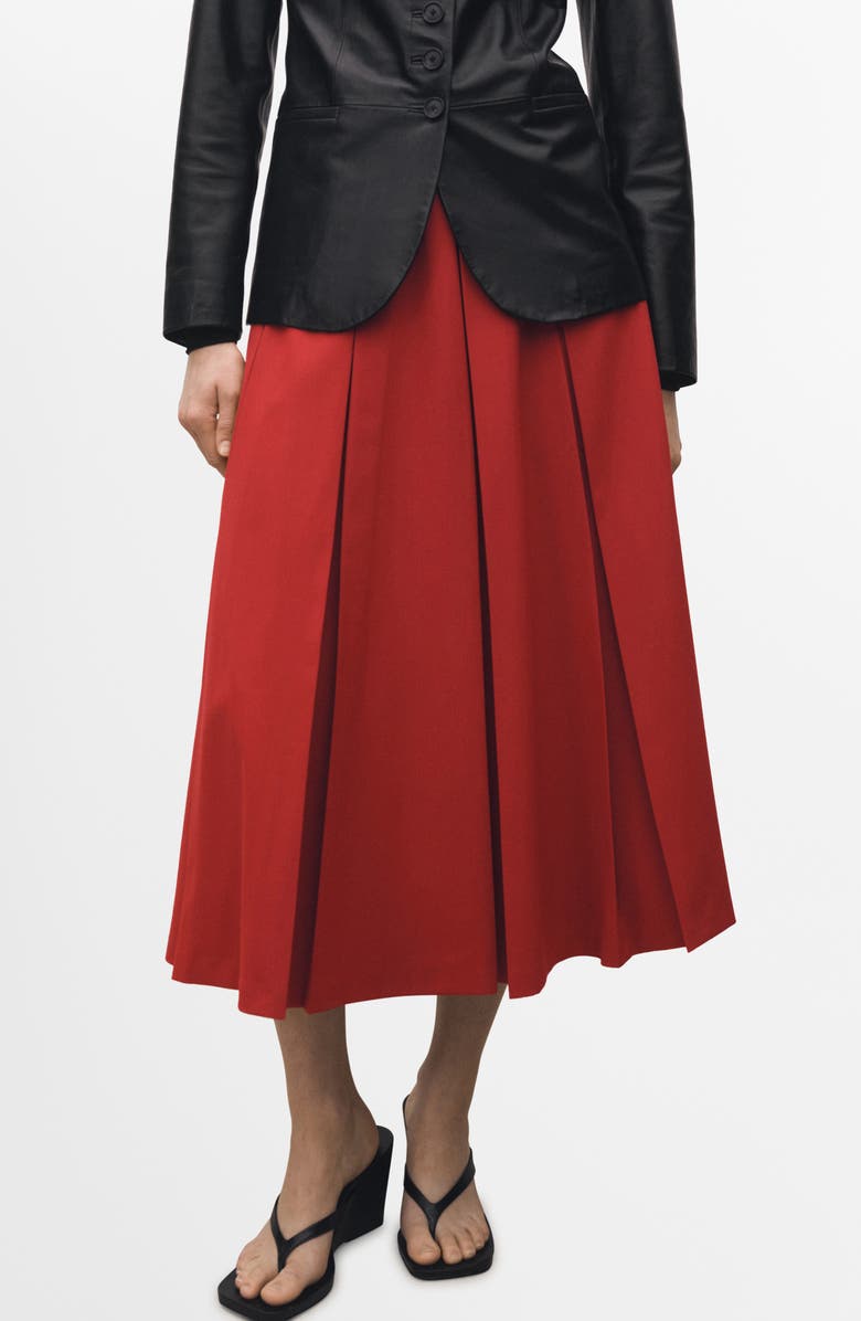 MANGO Pleated Midi Skirt, Main, color, 