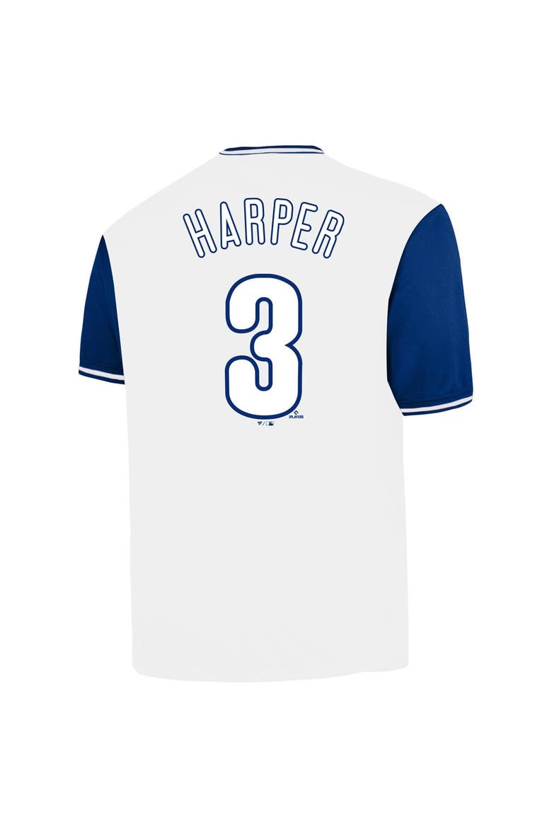 Men's Profile Bryce Harper White Philadelphia Phillies Big & Tall Name & Number Birdeye V-Neck T-Shirt, Alternate, color, White