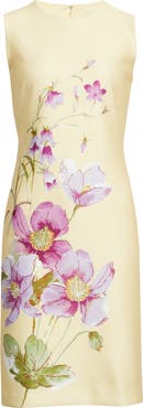 Anne Klein Floral Print Sleeveless Scuba Sheath Dress