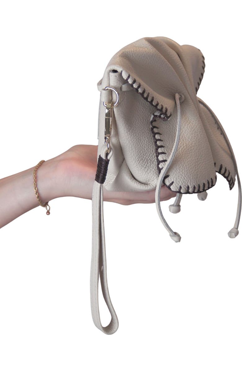 Carlos Falchi Mini Butterfly Leather Bag, Alternate, color, Winter White