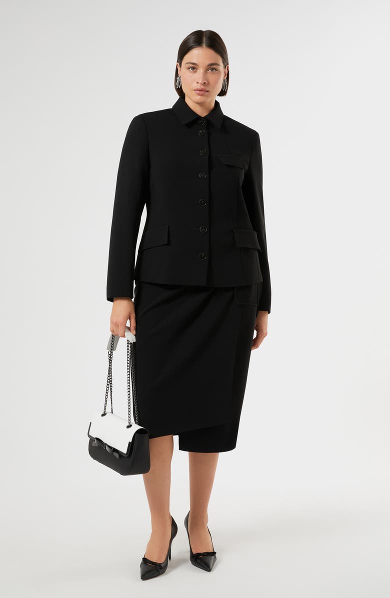 Marina Rinaldi Pocket Detail Cady Jacket, Alternate, color, Black