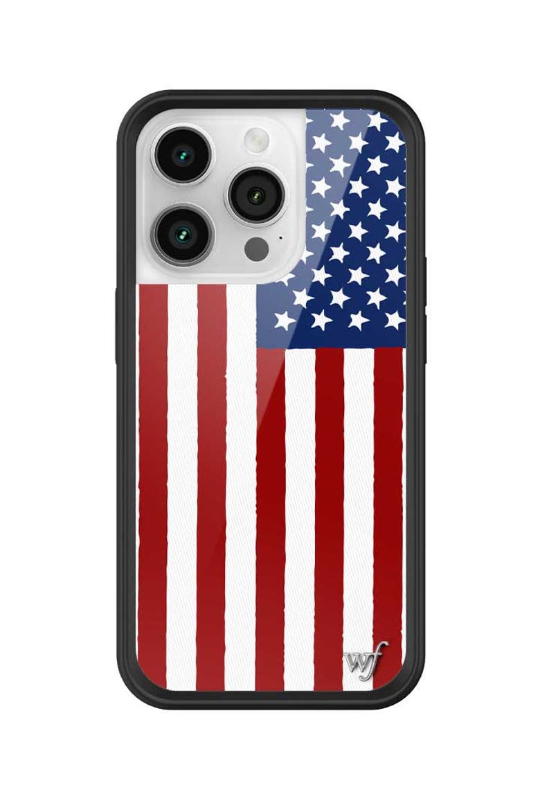 American Flag iPhone Case, Alternate, color, Red