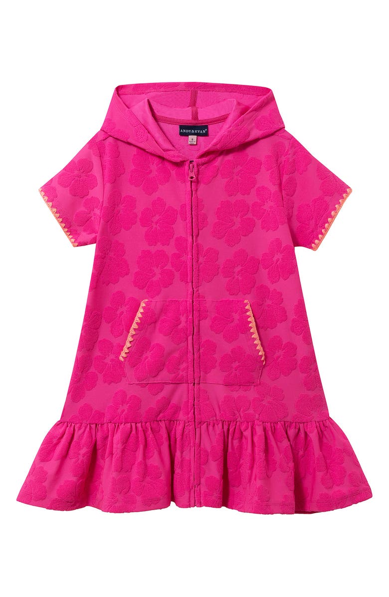 Andy & Evan Kids' Hooded Cover-Up Dress, Main, color, Pink