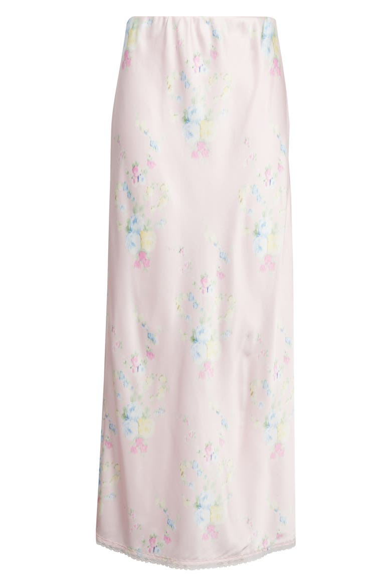 Kalo Floral Satin Maxi Skirt, Alternate, color, ROSY TRELLIS