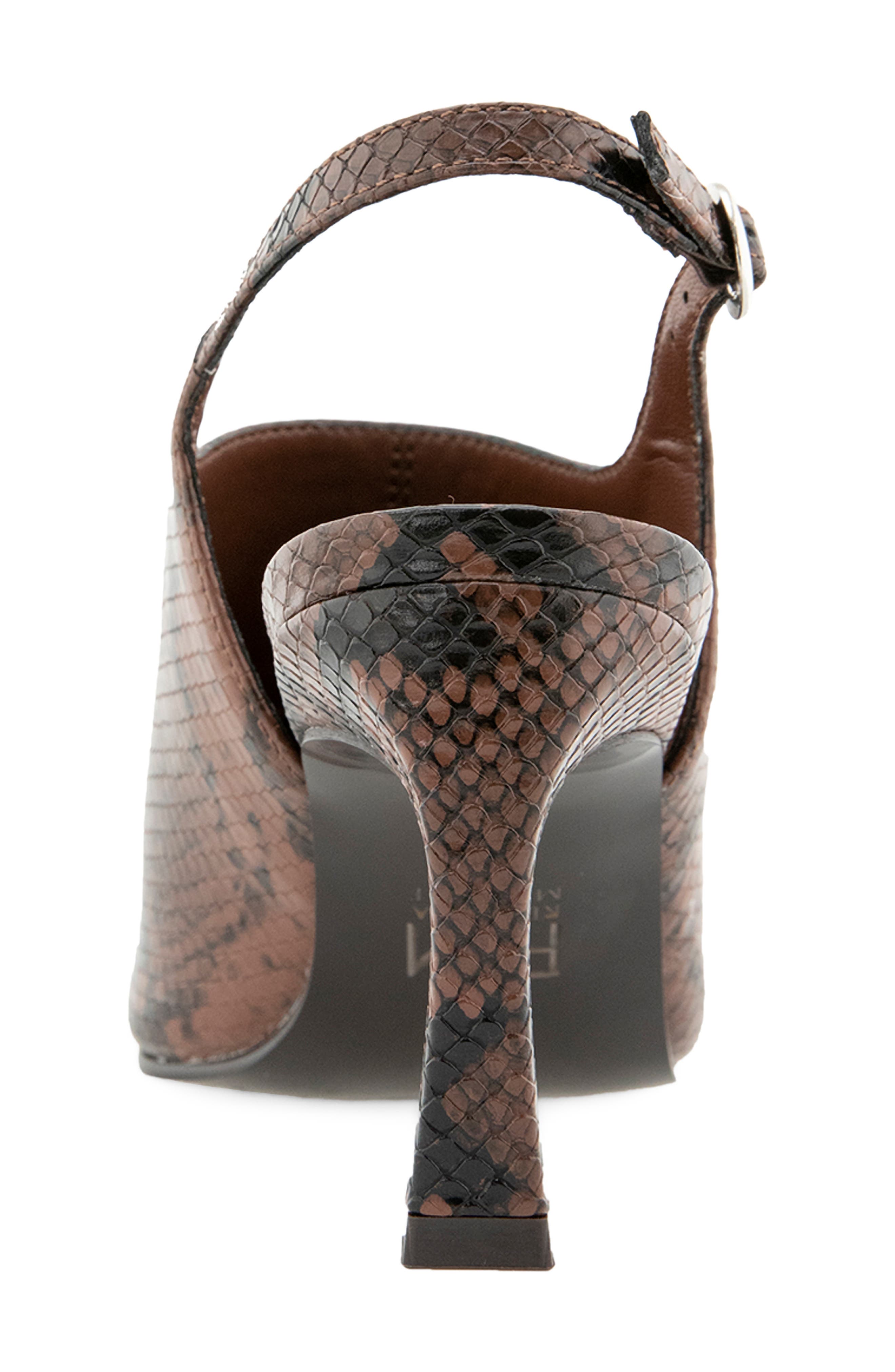 Kiara Faux Leather Pointed Toe Slingback Pump, Alternate, color, BROWN SNAKE PU