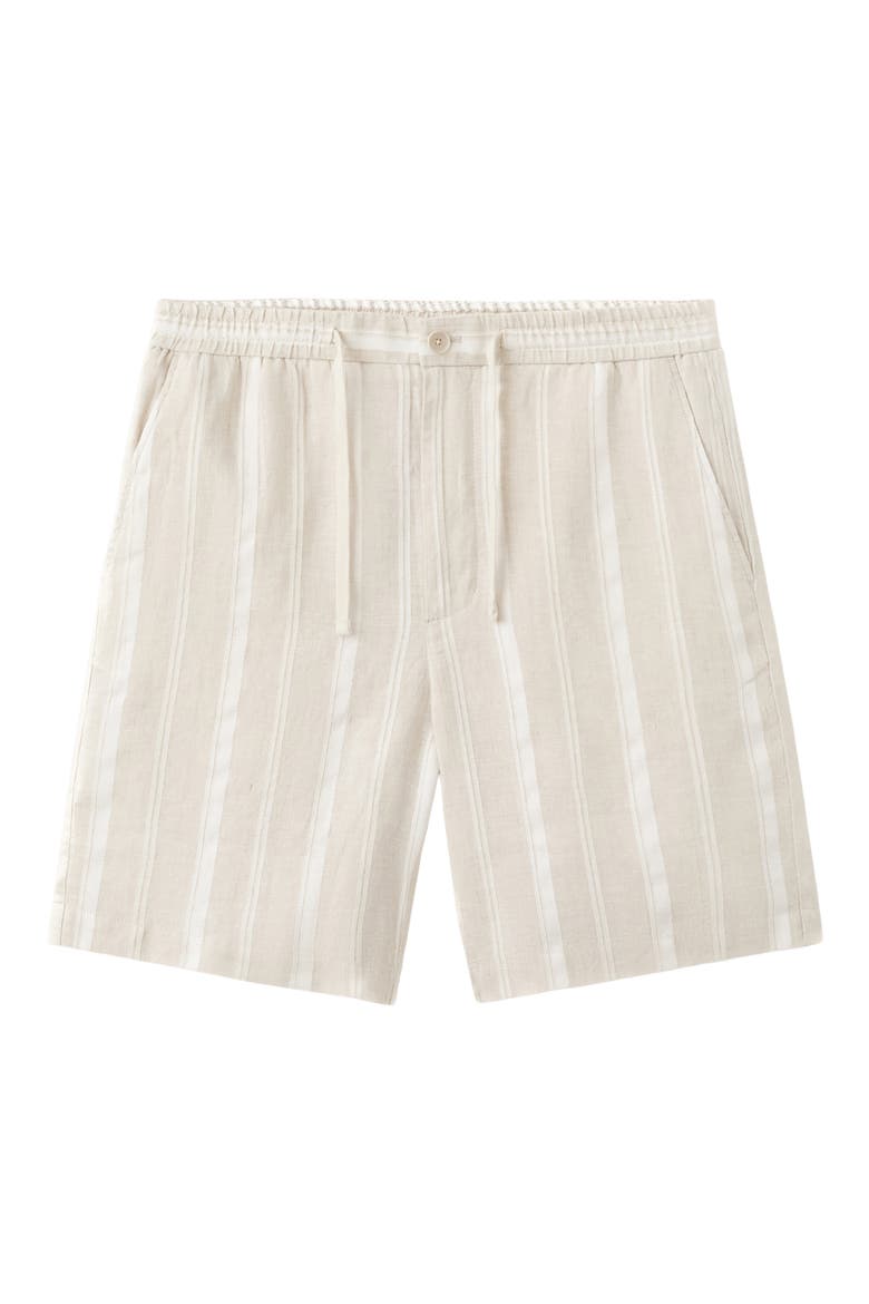 Stripe Linen Blend Bermuda Shorts, Alternate, color, ECRU