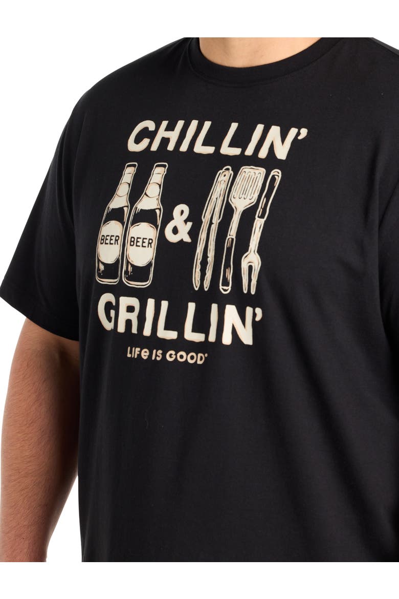 Big & Tall Chillin And Grillin' Graphic Tee, Alternate, color, BLACK
