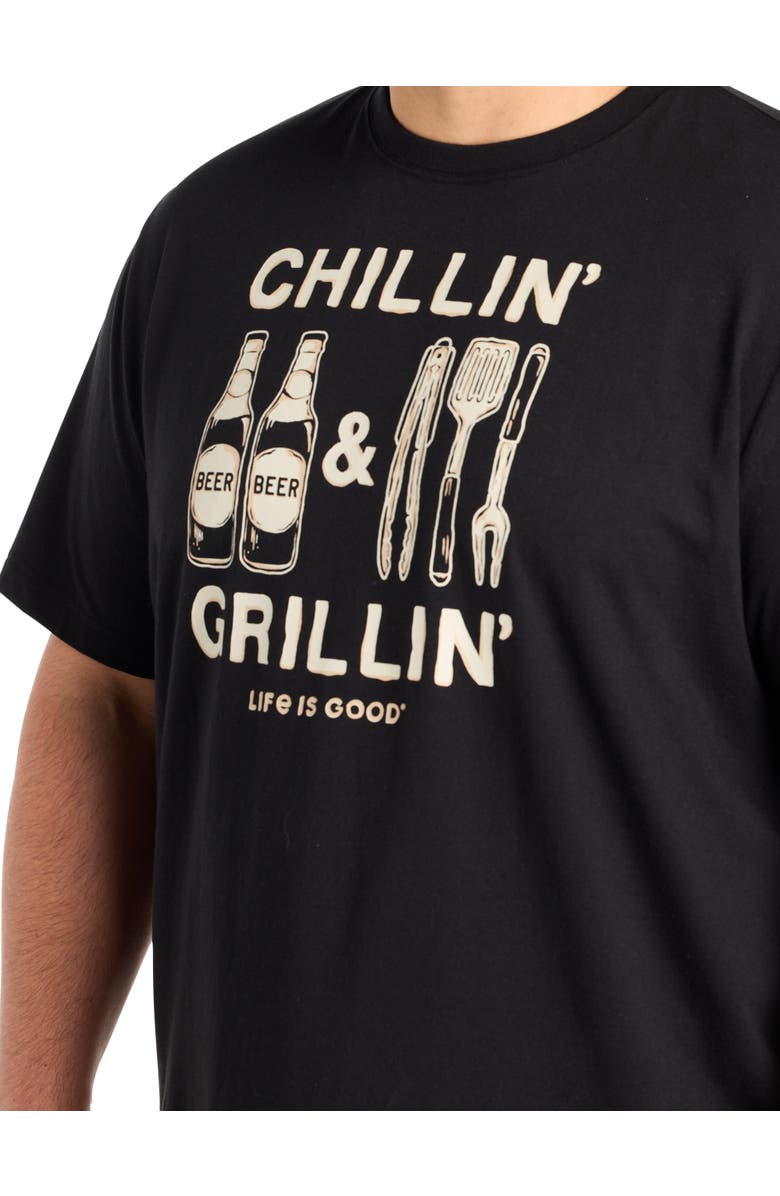 LIFE IS GOOD Big & Tall Chillin And Grillin' Graphic Tee, Alternate, color, Black