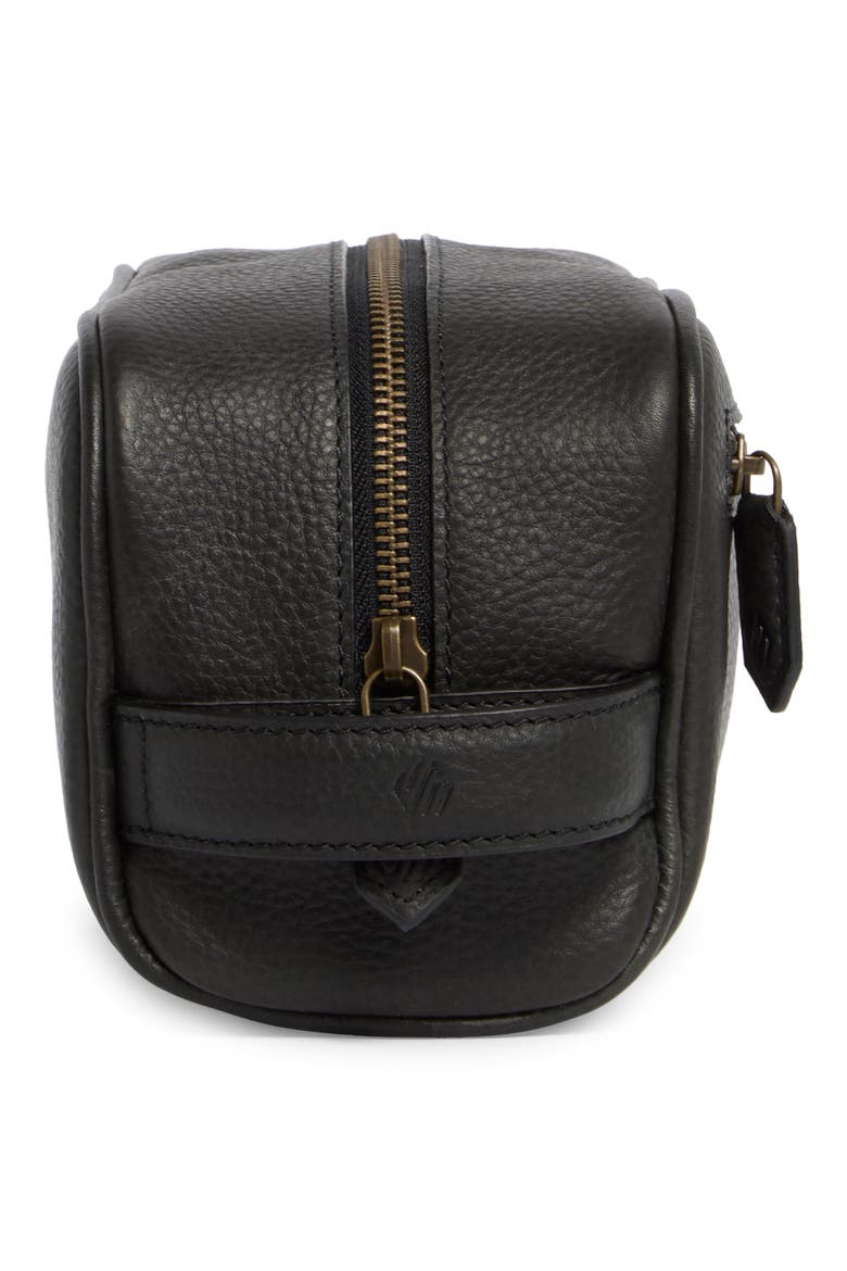 Pebbled Leather Dopp Kit, Alternate, color, BLACK