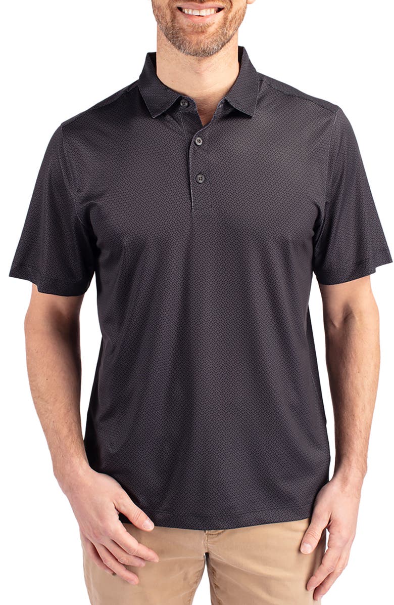 Cutter & Buck Geo Pattern Performance Recycled Polyester Blend Polo, Main, color, 