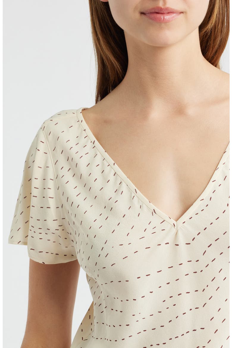 Yvonne Print Flutter Sleeve Top, Alternate, color, IVRPR