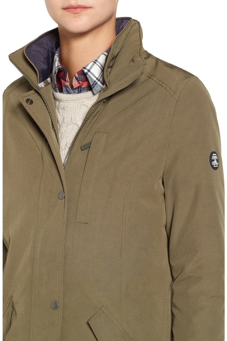 Epler Faux Fur Trim Waterproof Parka, Alternate, color, SEAWEED