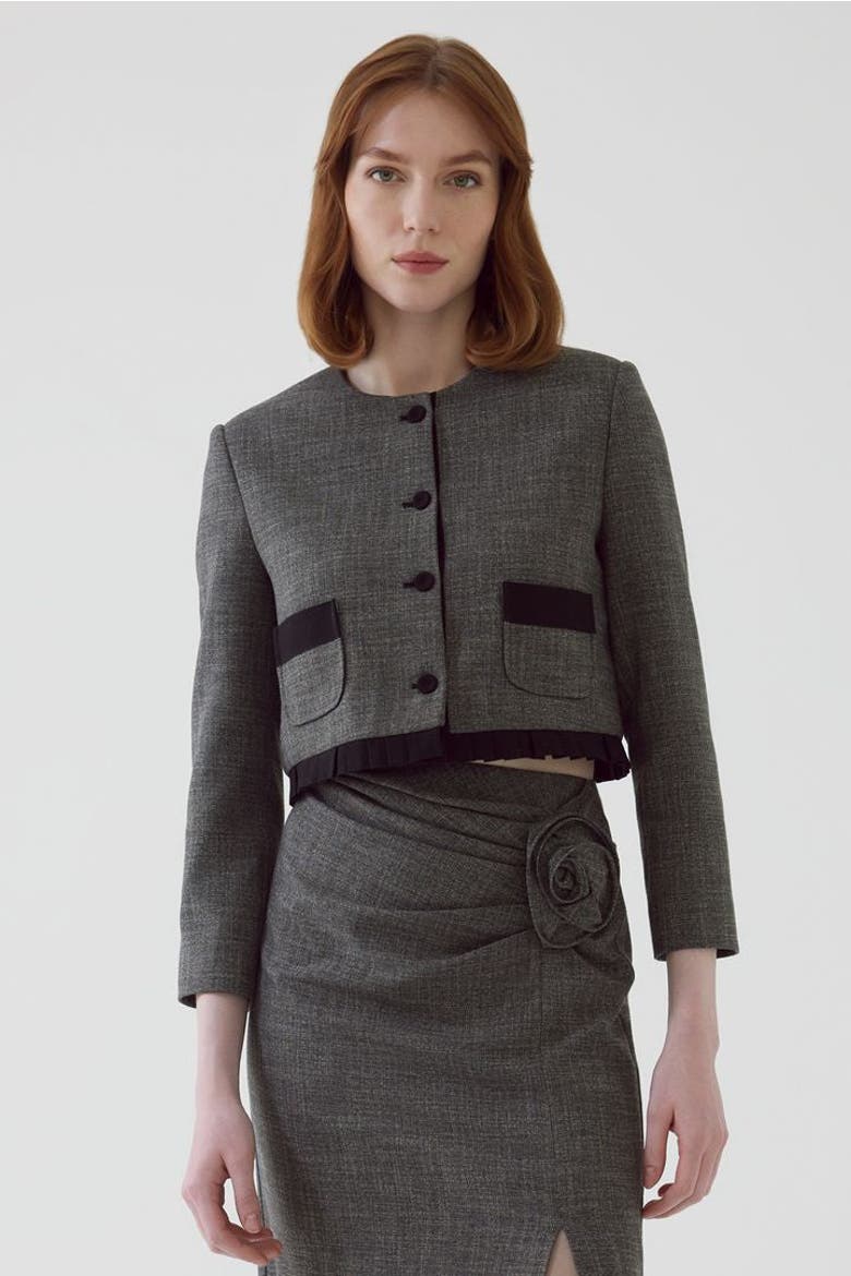 Amias Cropped Jacket, Main, color, ANTHRACITE