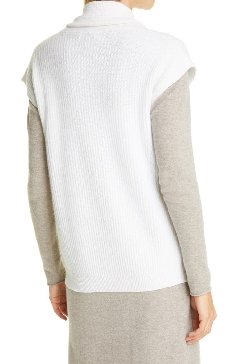 Rib Tie Front Sweater Vest, Alternate, color, FLEUR DE SEL