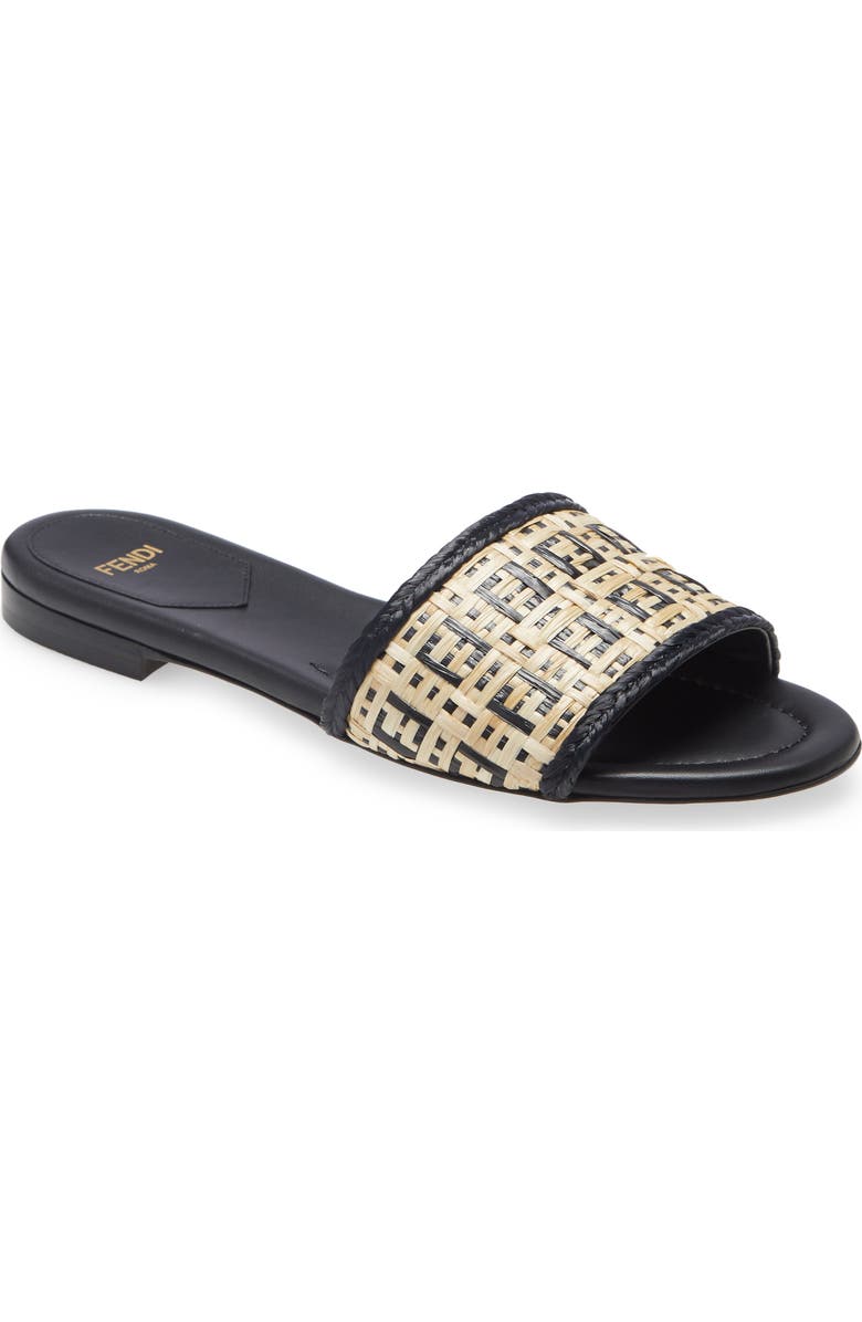 Fendi FF Logo Slide Sandal, Main, color,