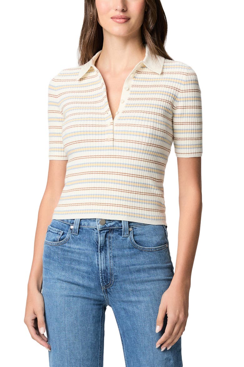 Summit Stripe Organic Cotton Blend Top, Main, color, WHITE MULTI
