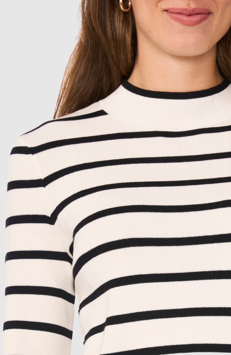 Stripe Mock Neck Sweater